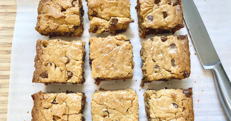 Chocolate Chip Cookie Bars; Chewy and Decadent