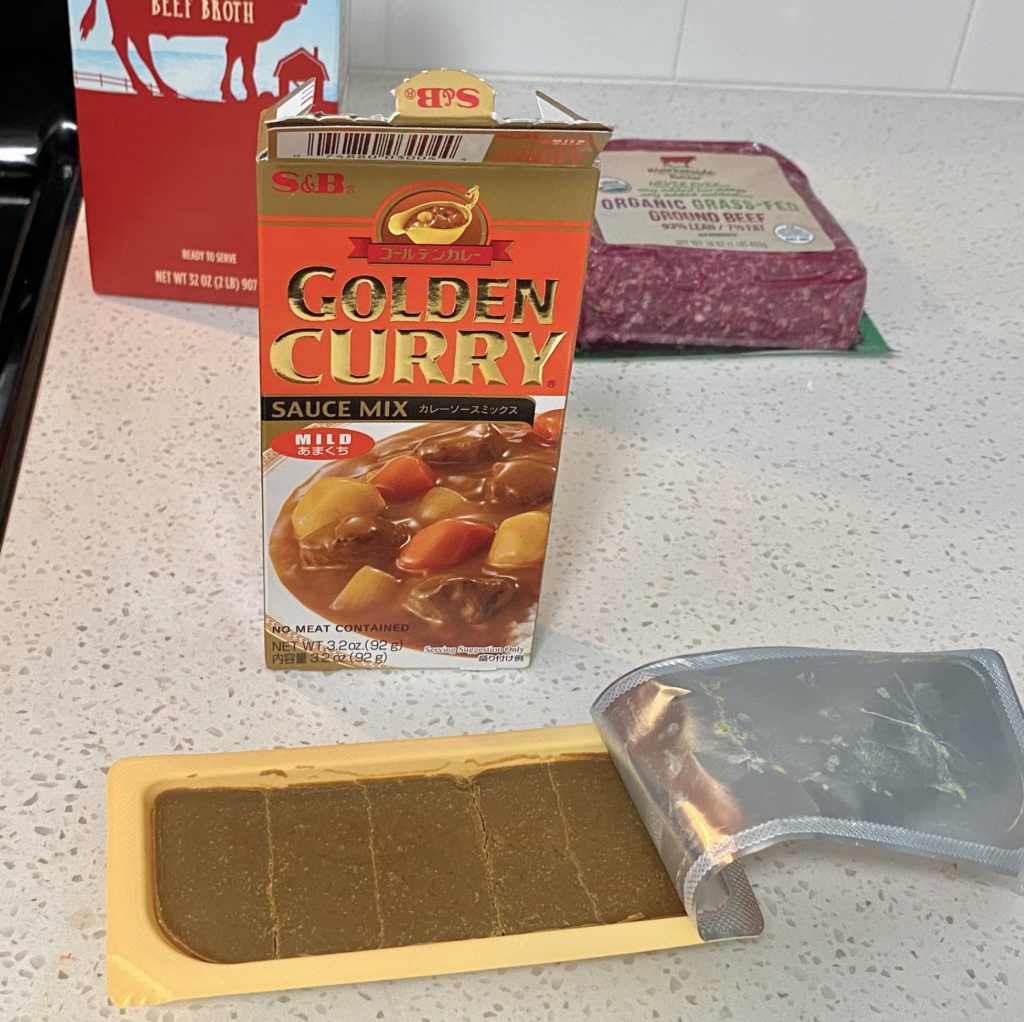 Japanese curry roux mix, store bought