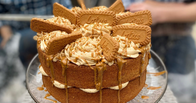 Biscoff Layer Cake with Biscoff Cookie Butter Frosting