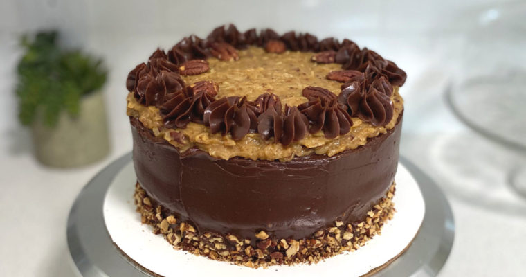 German Chocolate Cake with Coconut Pecan Frosting