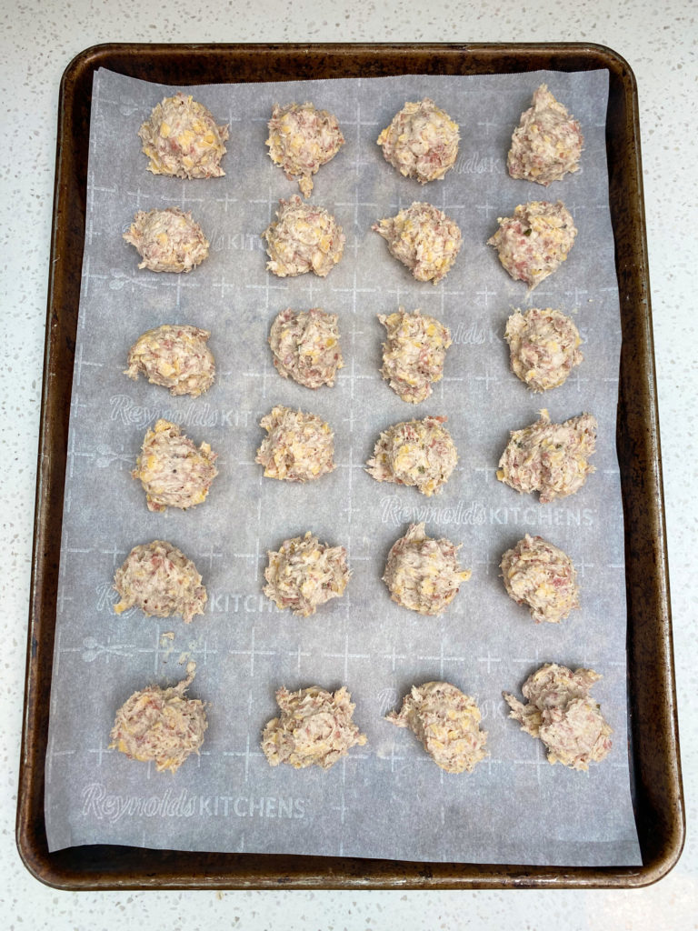 Place on a baking tray before rolling smooth