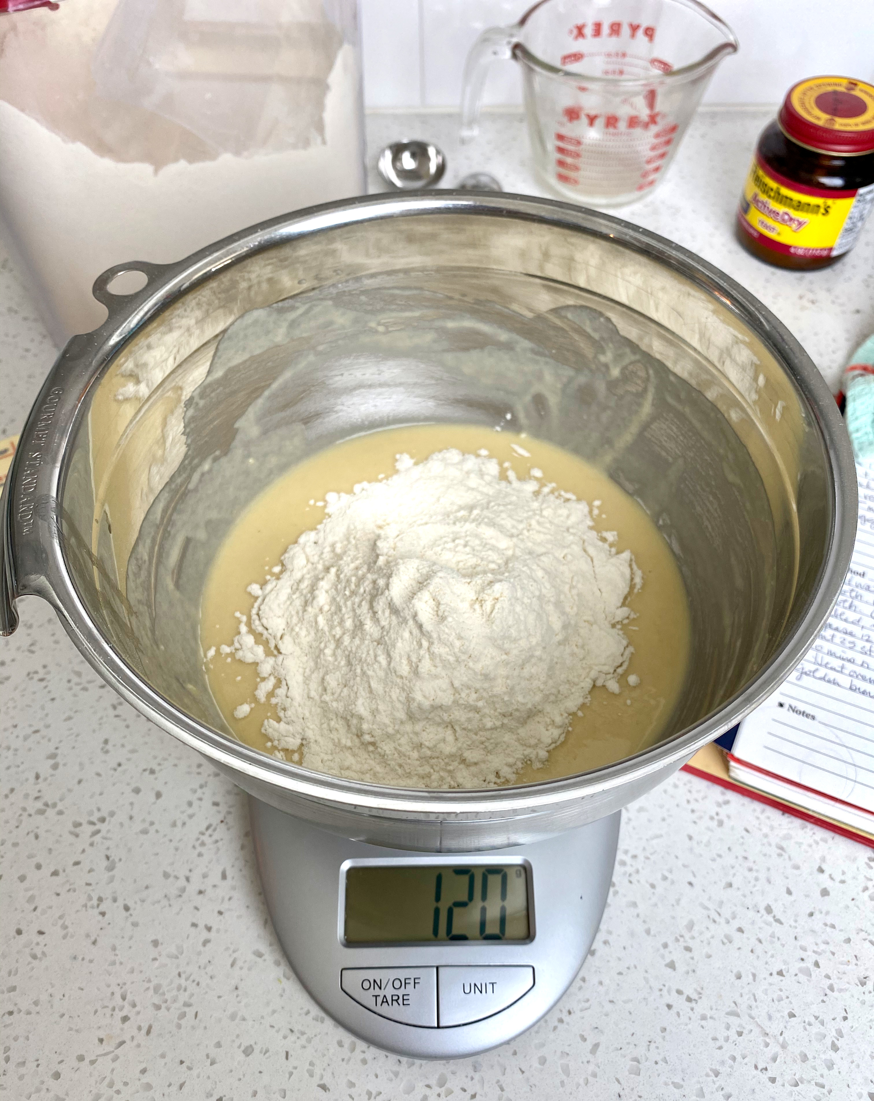 mixing dough for quick and easy dinner rolls