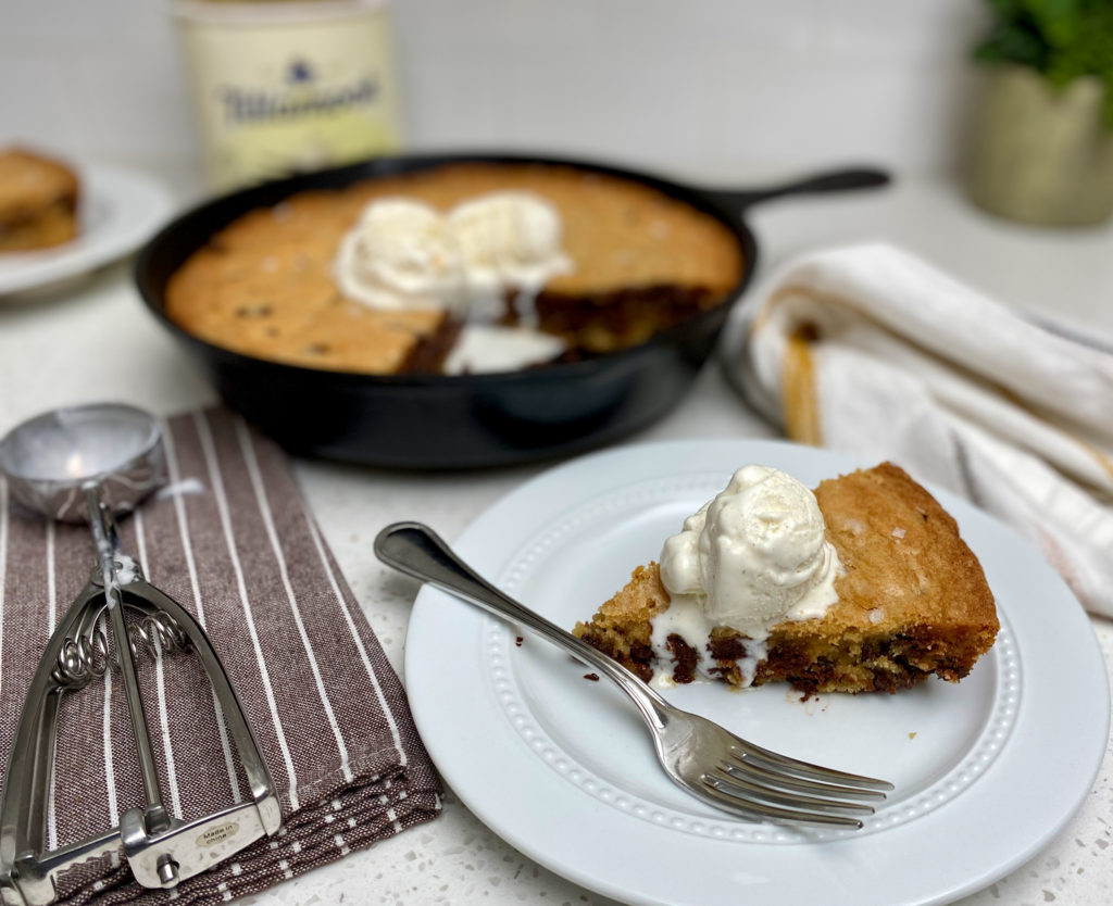 Chewy Chocolate Chip Skillet Cookie