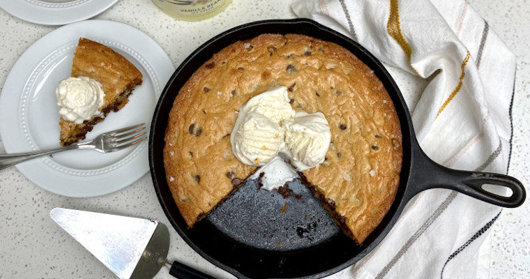 Chewy Chocolate Chip Skillet Cookie