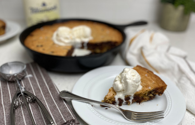 Chewy Chocolate Chip Skillet Cookie